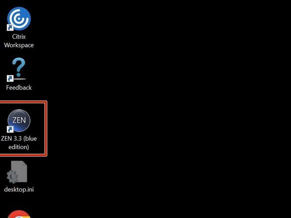 Start the &quot;ZEN 3.x (blue edition)&quot; software.