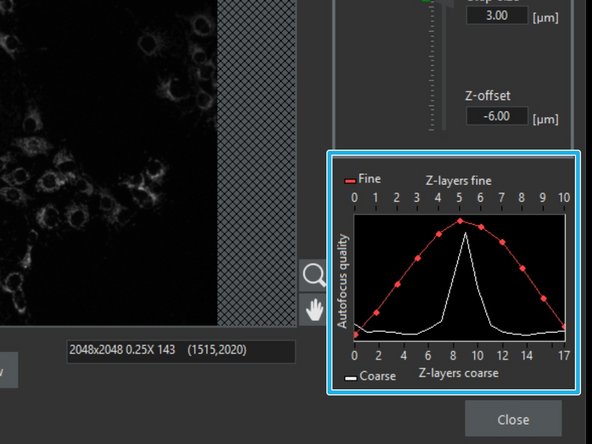 The system will first perform  a complete hardware and software auto-focus run. 