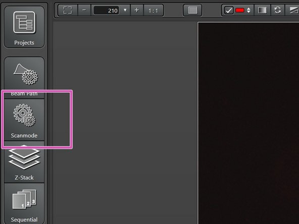 You can adjust your image settings through the &quot;Scanmode&quot; panel on the left and using the &quot;Live&quot;-button (gives you a preview with the actual imaging parameters).