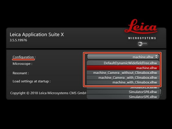 Select the appropriate &quot;Configuration&quot;: