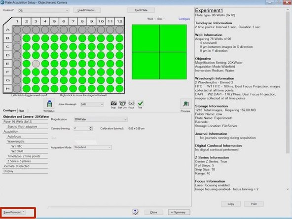 You should save a plate acquisition protocol to a file (and not to database).