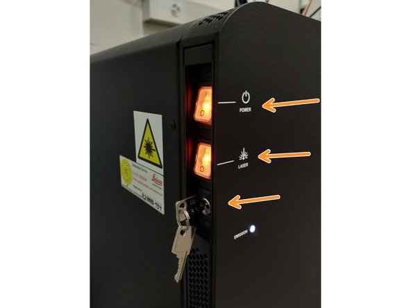 Switch-OFF the fluorescence lamp.