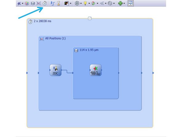 Additionally you can also add a time lapse command if you wish to loop through all positions.