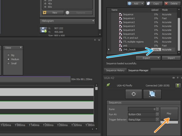 Upload the sequence.