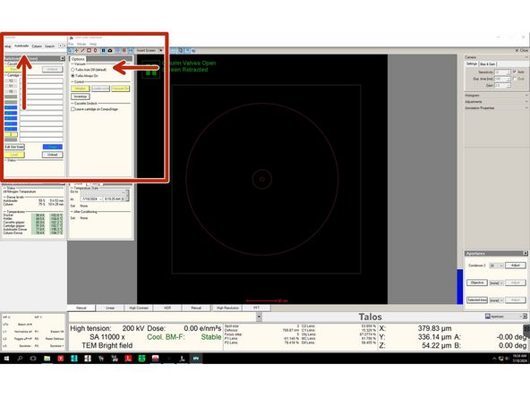 Switch off turbo pump in the 'Autoloader' tab.