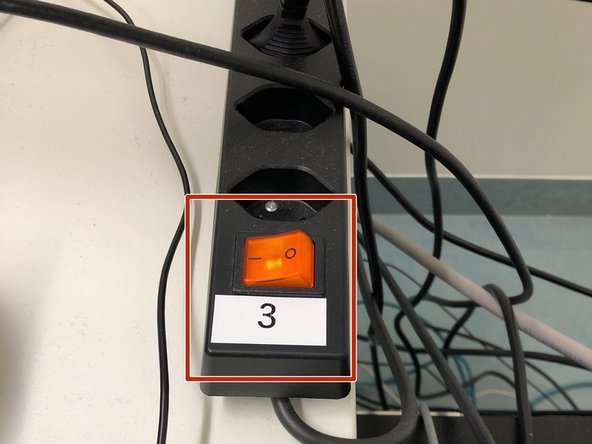 Switch-OFF the fluorescence lamp (1).