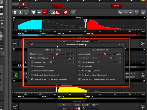 Only images from the active sequence will be shown while live.