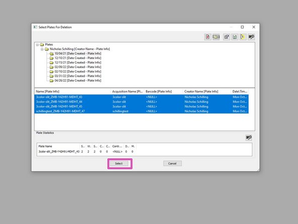 Double click in order to display plate names.