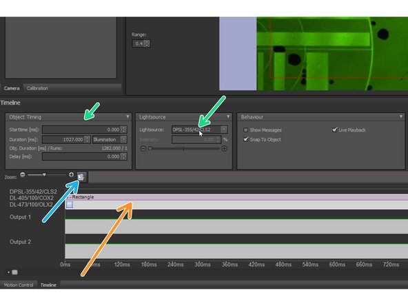 A corresponding item will appear in the timeline as a bar, after releasing the mouse button.
