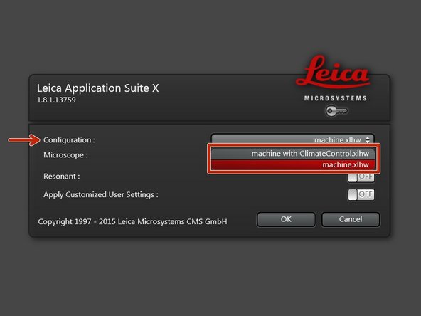 Select the appropriate &quot;Configuration&quot;.