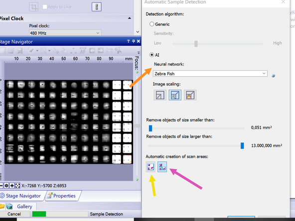 Select &quot;Automated Sample detection&quot; here.