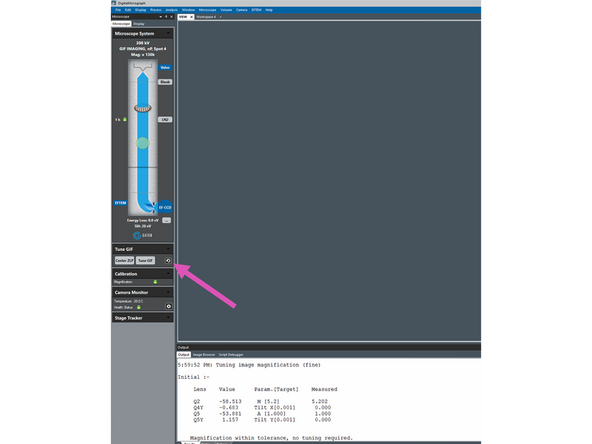 In this case, please wait until the tuning is finished and then press "Undo the last tuning" (marked with a pink arrow). Then repeat the tuning by clicking "Quick Tune" again.
