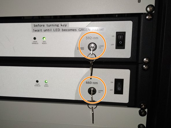 Switch OFF all lasers.