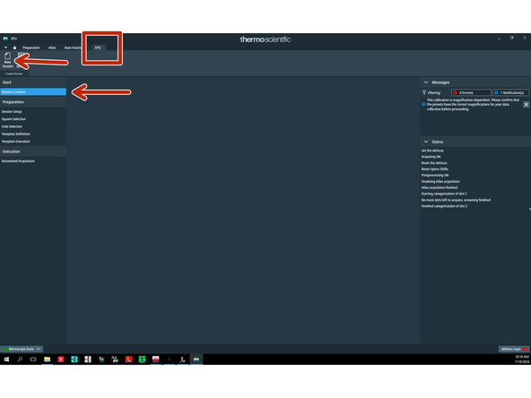 Once you have reviewed the atlases and screened your grids in more detail and selected the best grid, you are ready to setup an EPU session.