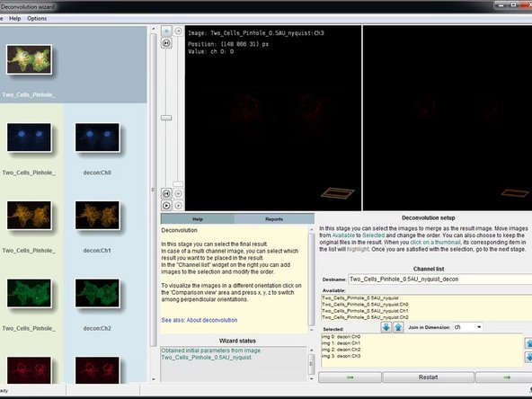 In this step you can select and merge the resulting channels. Usually nothing needs to be done here and you can click &quot;next&quot;.