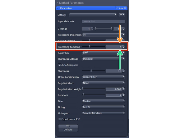 ''Only available if SIM² as &quot;Algorithm&quot; is selected.' as this oversampling is required for the iterative SIM processing.