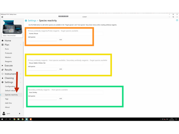 If a host or target species is missing for your antibody, follow these steps to add it. 