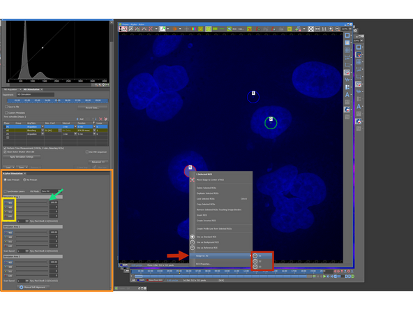 Position in the area, where you want to bleach signal.