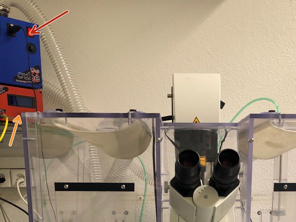 Switch off the heating cube.