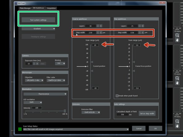 Click &quot;Test system settings&quot;.