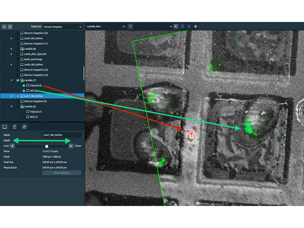 Select your Z-stack and switch to the Z-slice where your artificial or natural fiducial is in focus.