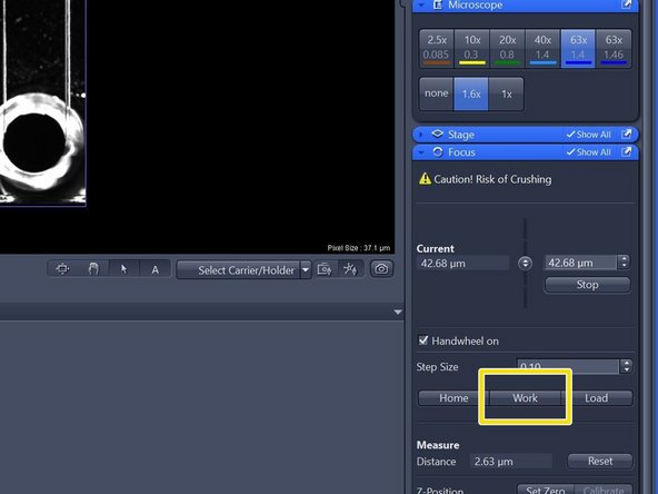 Do not touch your sample within the carrier plate as this will disalign the overview.