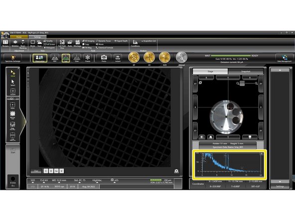 Electron beam will be turned on and column valve opens.