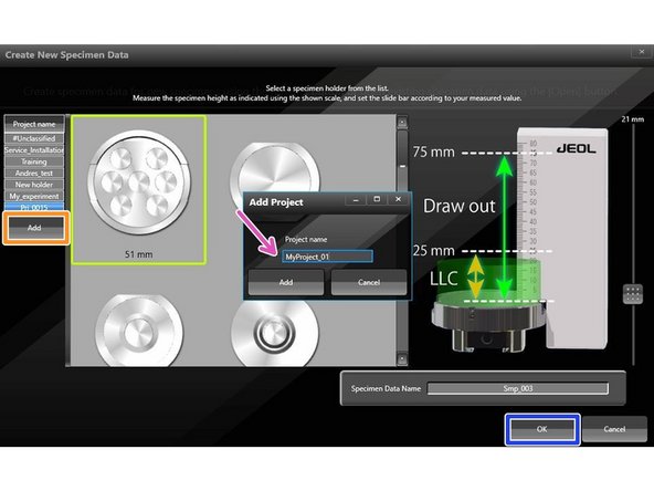 For creating, press &quot;Create...&quot;