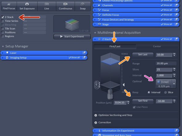 Activate &quot;Z-stack&quot;.
