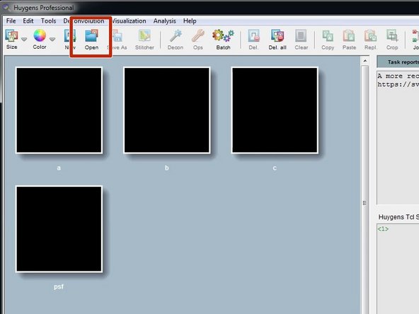 On the main menu bar click &quot;Open&quot;.