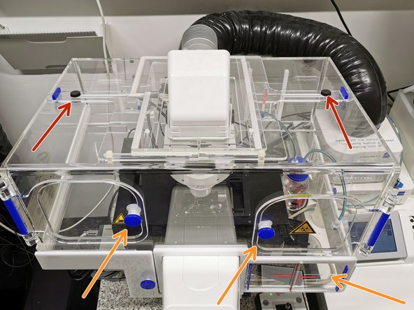 If the correct stage insert is installed you can load your sample from the front doors.