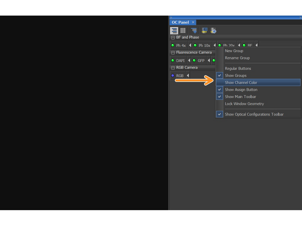 To be more colorful, you can rightclick anywhere on the OC panel and click on Show Channel Color