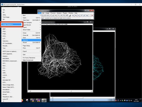 Save the duplicated stack as &quot;Image Sequence&quot;.