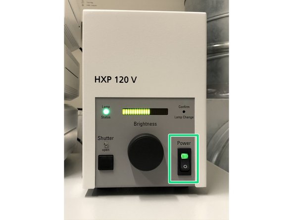Switch ON the fluorescence lamp.
