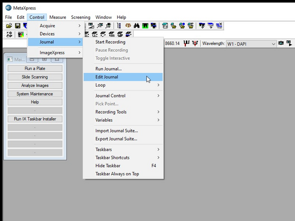 Specify the journals that should be run.