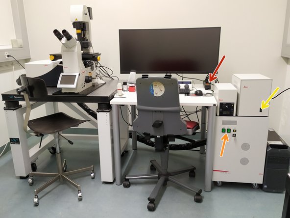 &quot;(3)&quot; Press the main power switch mounted on the right hand side of the table.