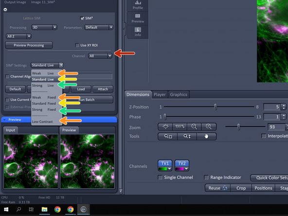 Click &quot;Min-Max&quot; button to get information about the grey value range, calculate the 𝑚𝑎𝑥/𝑚𝑖𝑛 ratio. Choose following preset settings according to your 𝑚𝑎𝑥/𝑚𝑖𝑛 ratio.