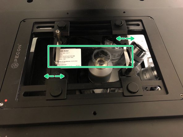 Insert your sample with the coverslip facing down.
