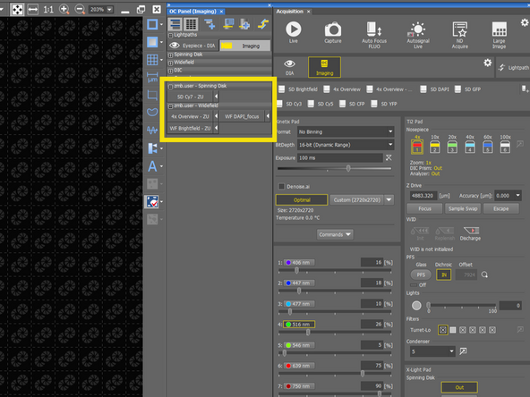 For the naming you can also use what makes sense for you - e.g. excitation laser (488), or name of the dye you are using (GFP)