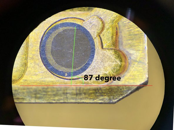 Place the grid into the groove with the forceps.