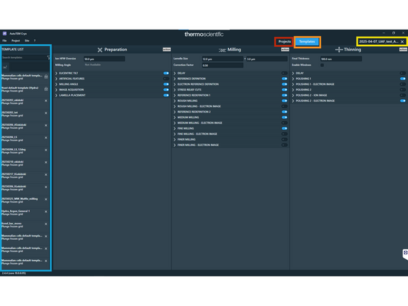 Top bar: Template editor