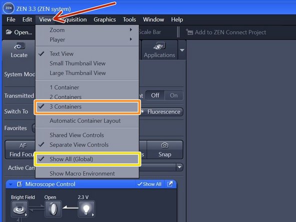 Within the tab &quot;View&quot;,