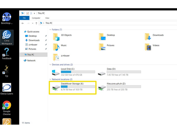 Do this step once you have finished your imaging session and the software is closed. Starting the Datamover while MesoSPIM control is still open can cause data loss.