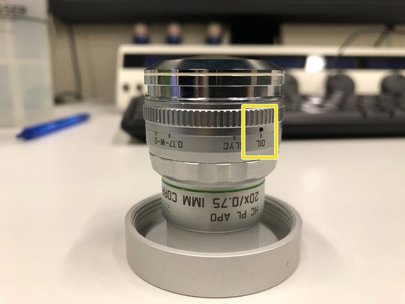 For optimal imaging performance on some objectives the correction collar has to be adjusted.