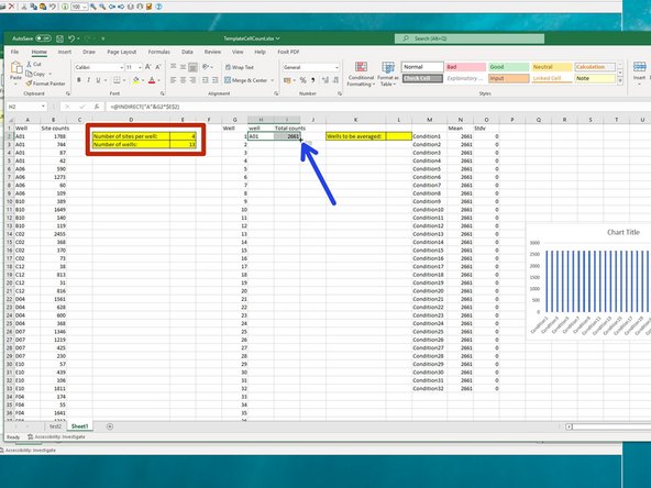 Specify the number of sites per well and number of wells.