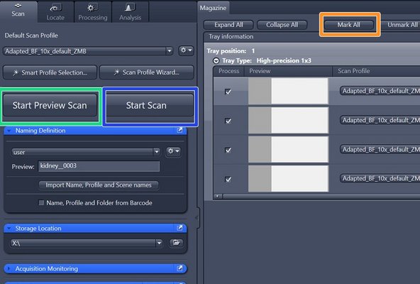 The selected profile will be assigned to all slides  with the status &quot;new&quot;