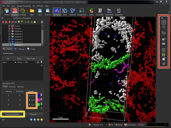 Use the selection tools to select objects corresponding to one class. Holding the &quot;Control&quot; key allows for selecting multiple objects at once.