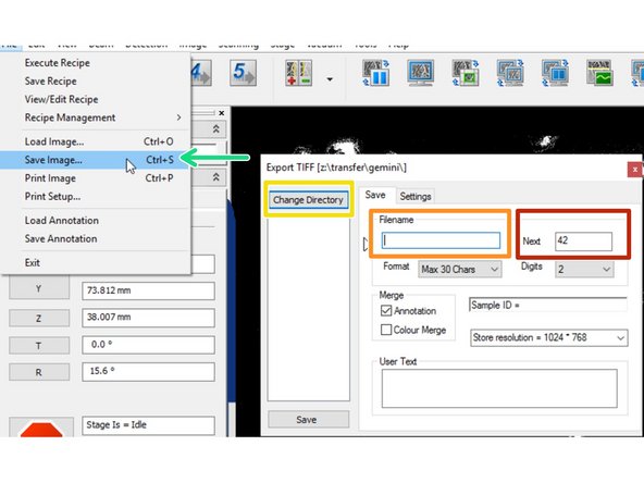 In File: Select &quot;Save Image&quot;. Menu opens.