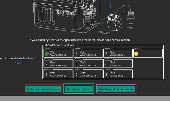Calibrate the tubing lengths:
