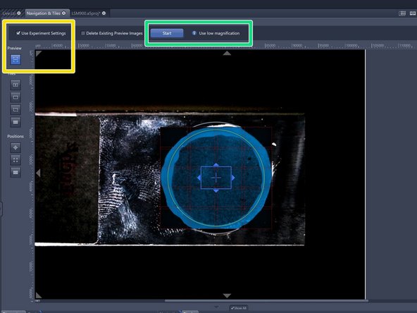  In ZEN, there are two ways to generate overviews: First, we can create a temporary preview for navigation, which will be discarded later. Alternatively, we can use ZENConnect to create a permanent overview that becomes part of our experiment data and is navigable, though it's slightly less convenient to use.